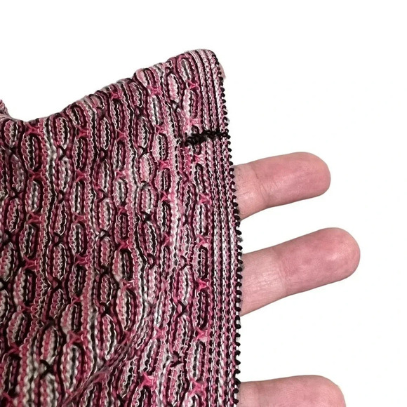 Christopher & Banks Open Cardigan Sweater XL Striped Spotted Pink Black White - Picture 7 of 9